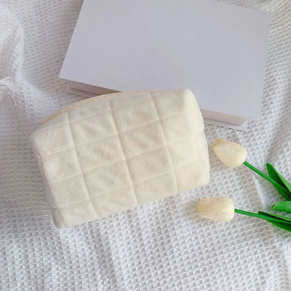 Portable Plush Cosmetic & Toiletry Pouch