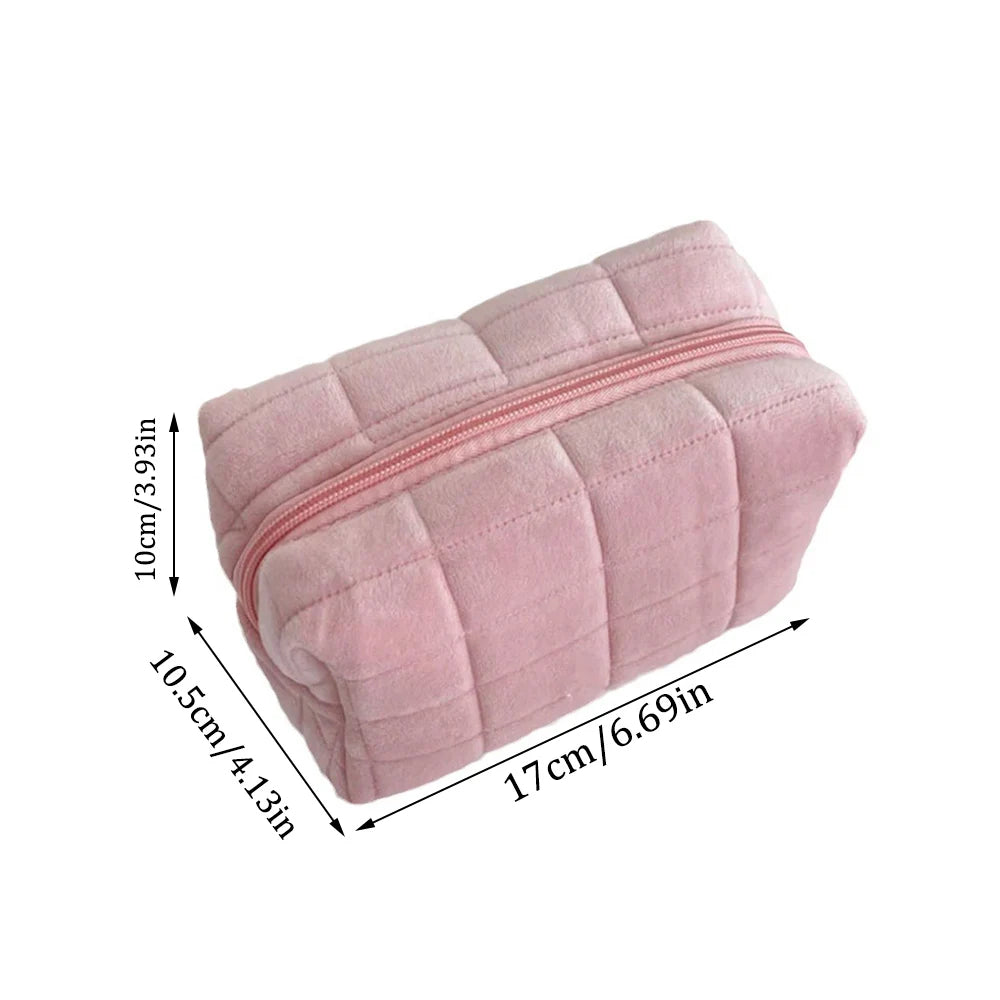 Portable Plush Cosmetic & Toiletry Pouch