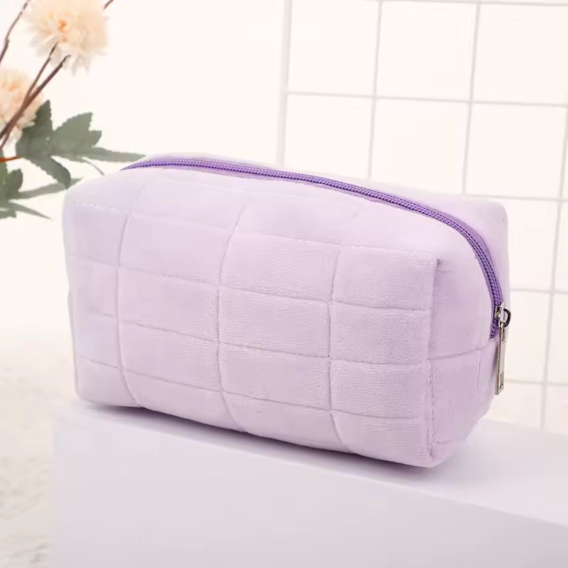 Portable Plush Cosmetic & Toiletry Pouch
