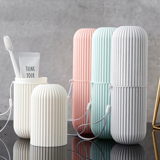 CleanCarry™ – Portable Toothbrush & Mouthwash Cup