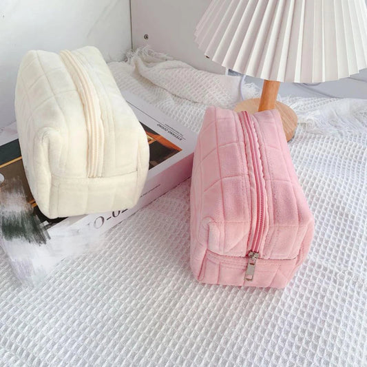 Portable Plush Cosmetic & Toiletry Pouch