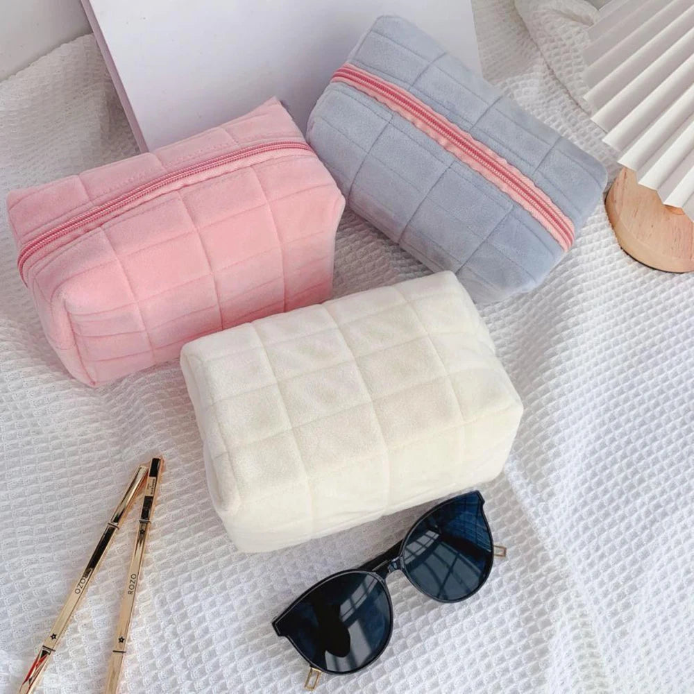 Portable Plush Cosmetic & Toiletry Pouch