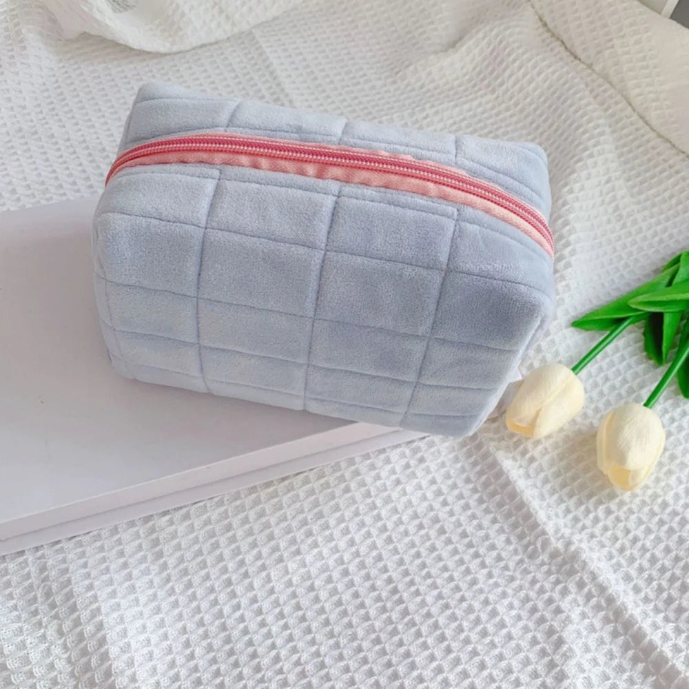 Portable Plush Cosmetic & Toiletry Pouch